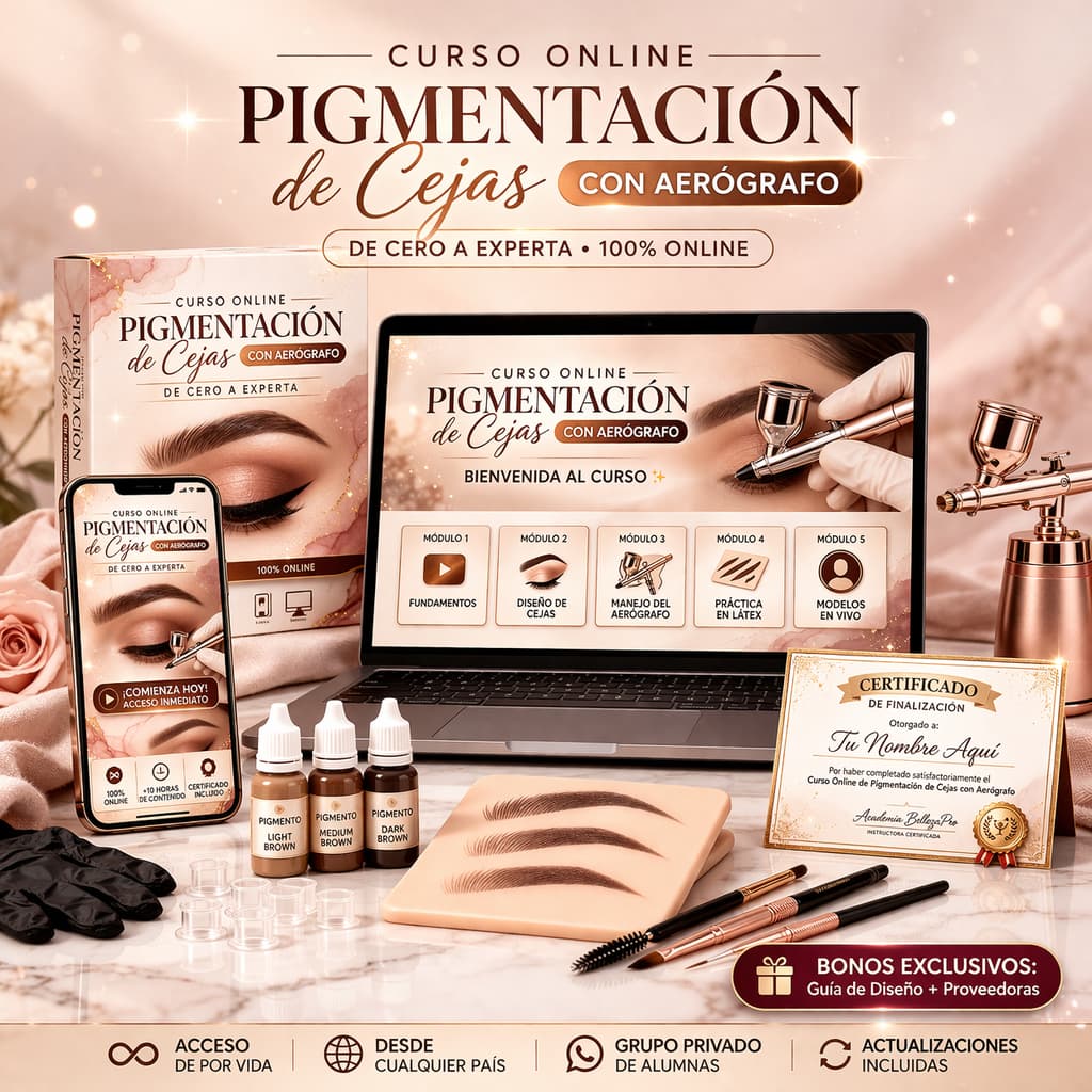 Curso micropigmentación de cejas con aerógrafo